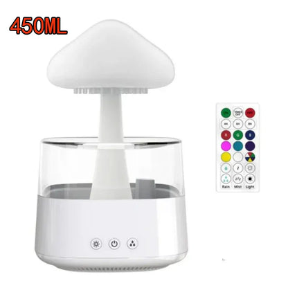 Cloud and Raindrop Humidifier Colorful Mushroom Rain Forest Aromatherapy Machine Household Rain Cloud Landscape LED Table Lamp