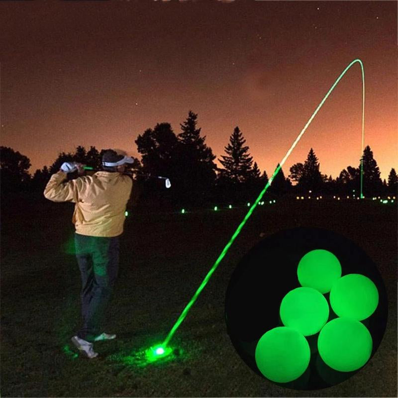 Glow in the Dark Golf Ball, 5 Counts/Set Portable Durable Luminous Golf Ball, Glowing Golf Ball for Night Training, Sports Equipment Supplies for Daily Use